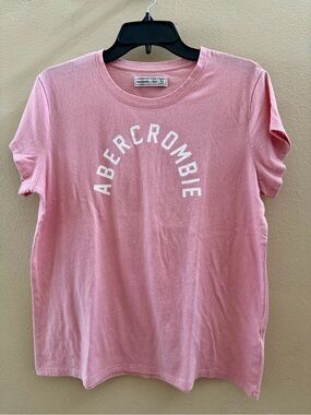 Preloved Women Abercrombie & Fitch Pink Logo Crew Tee